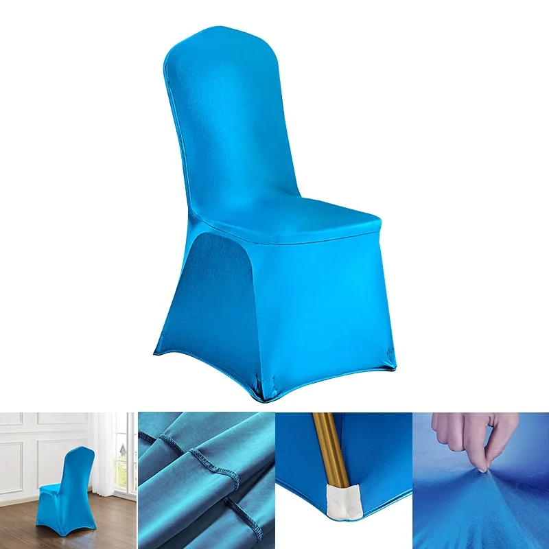 High-End Gilded Gold Elastic Four-Corner Chair Cover for Hotel Wedding Banquet Scenes Factory Direct Supply