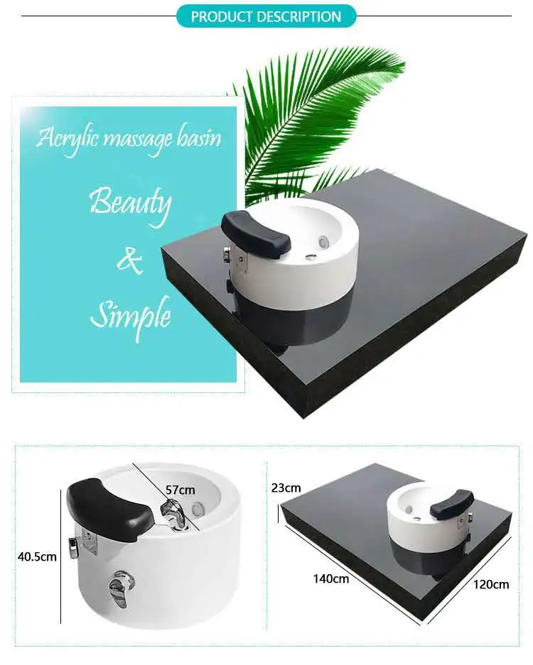 Pedicure Sink With Jet Foot Spa Salon Pedicure Chair Base Of Pipeless