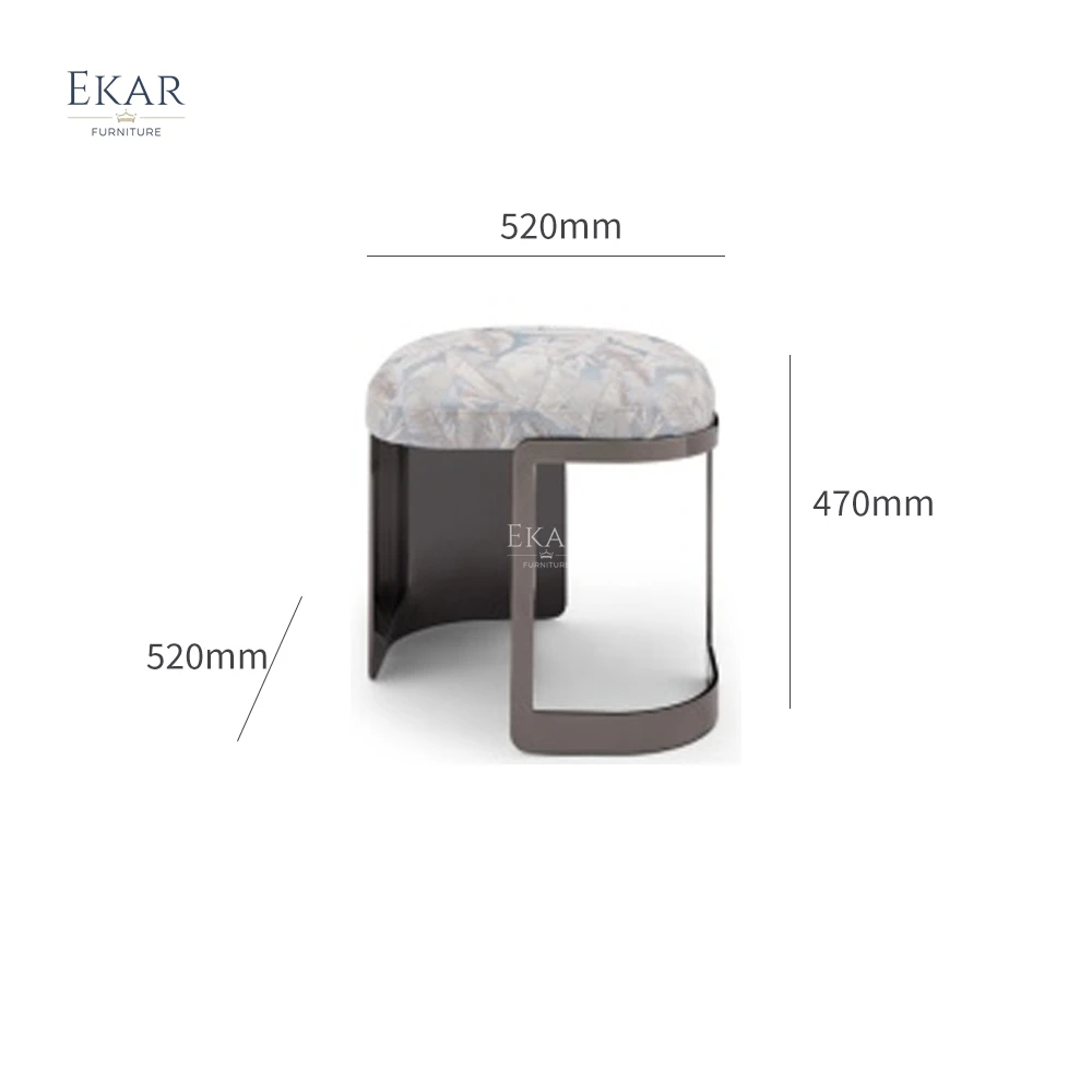 product ekar furniture modern furniture stool chair fabric metal foot living room stool-68