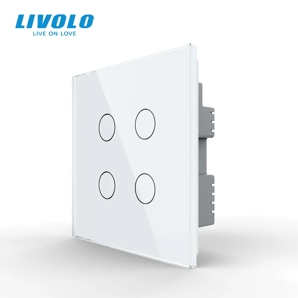 Livolo 4 gang 3/4 way dimmer plate smart touch wall switch,luxury wall switches