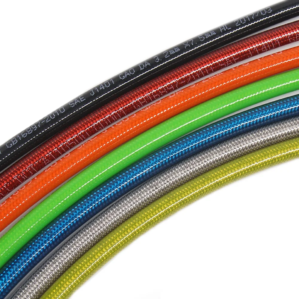 1/8 SAE J1401 standard colored stainless steel braided brake hose