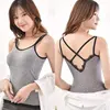 Hot Girl Sexy Camisole Cross Beauty Back Camisole With Lace Solid Color Undershirt Knitted Vest Sexy Tight Camisole