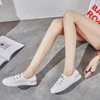 Women's sports shoes fashion breathable vulcanized shoes platform tie casual white