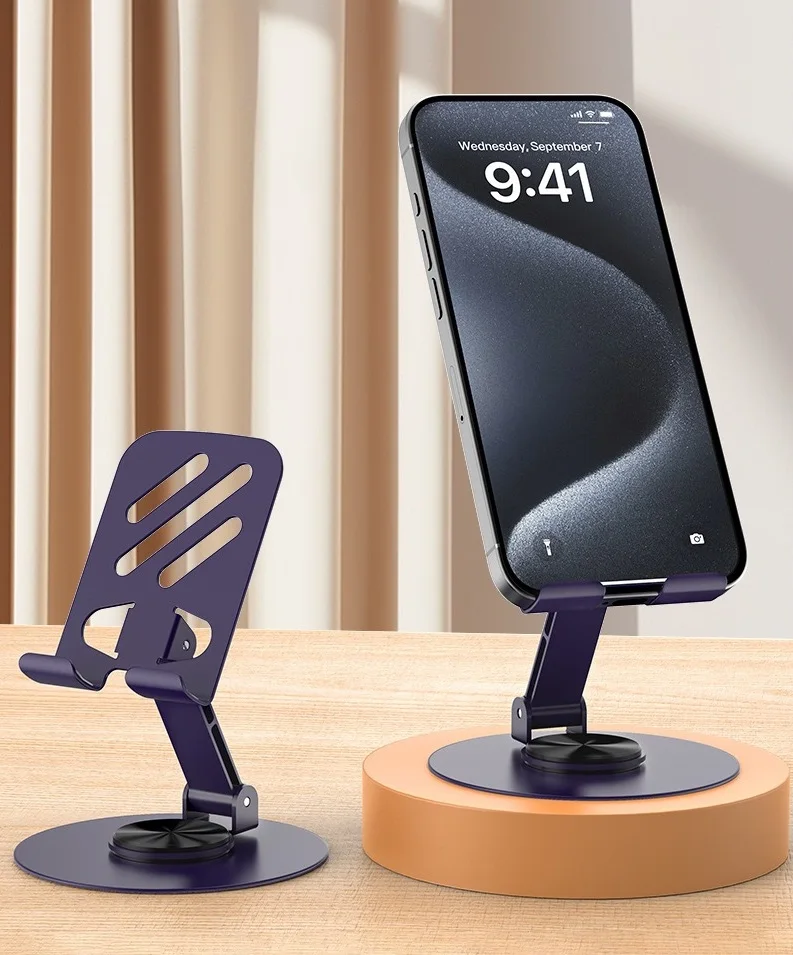 金属360度旋转支架懒人手机支架可折叠桌面支架