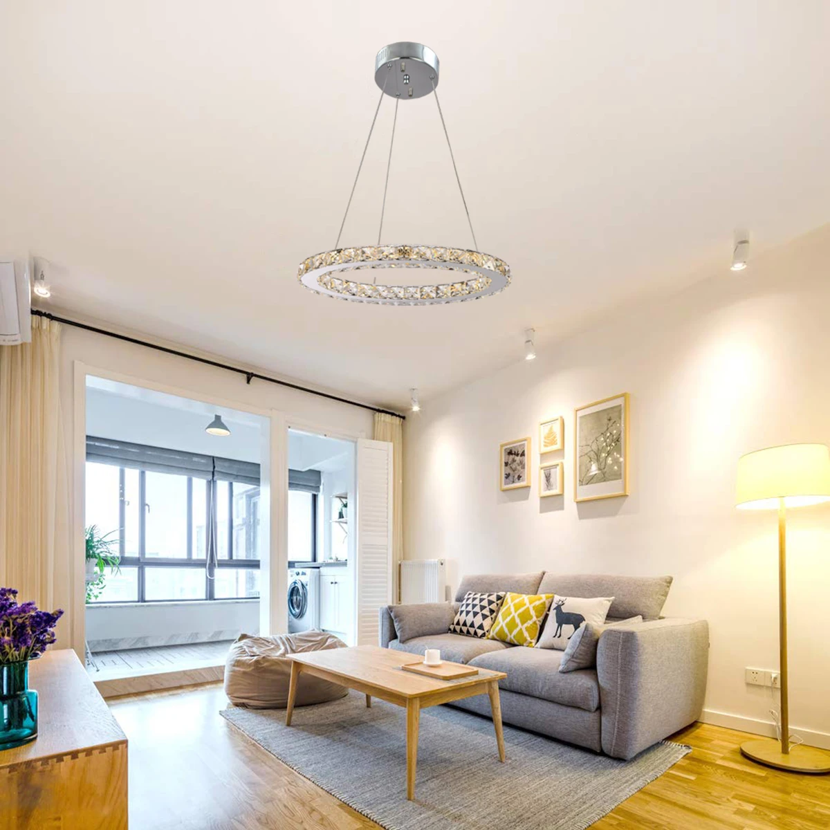 Amazon,Gran Oferta,Candelabro De Anillo De Cristal,Lámpara Colgante