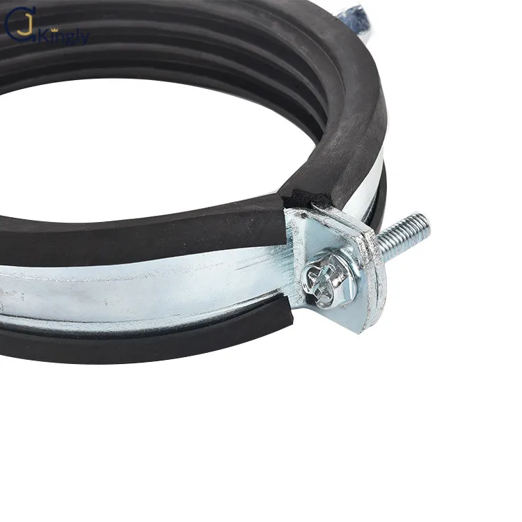 O Type Two Screws Pipe Clamps Wiht Rubber Lined Isophonic Clamp Split
