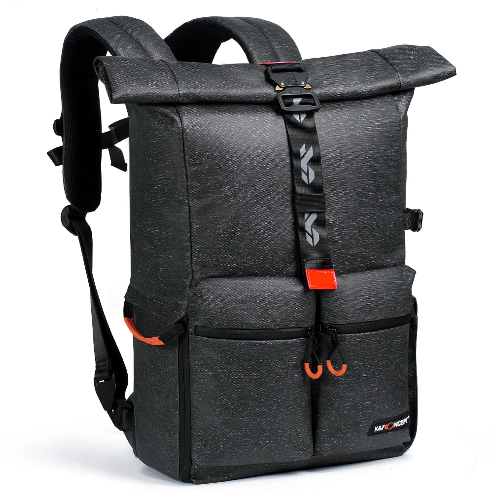 k&f concept roll top camera backpack