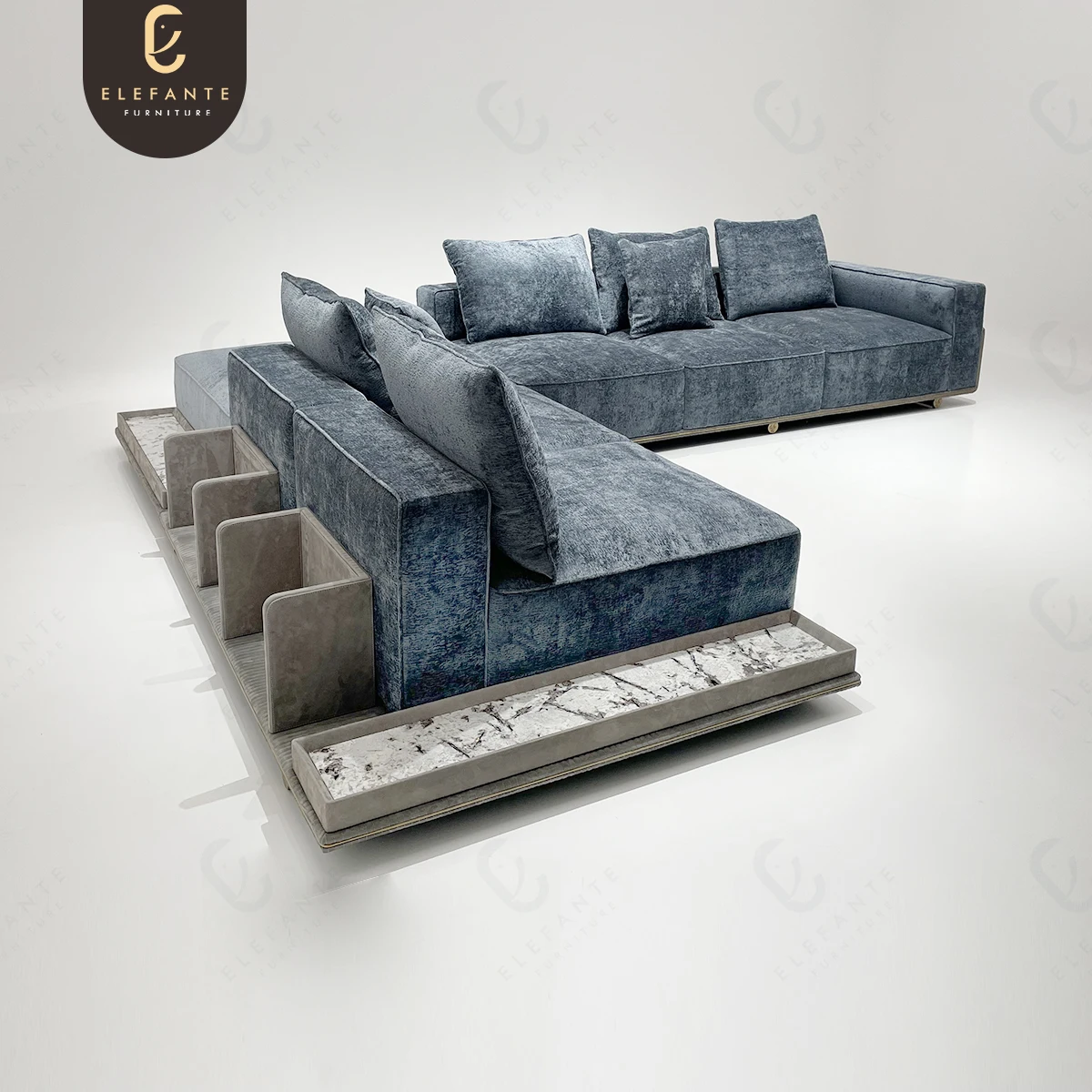 Italian Modern Luxury Living Room Sofa - L-Shaped Sectional