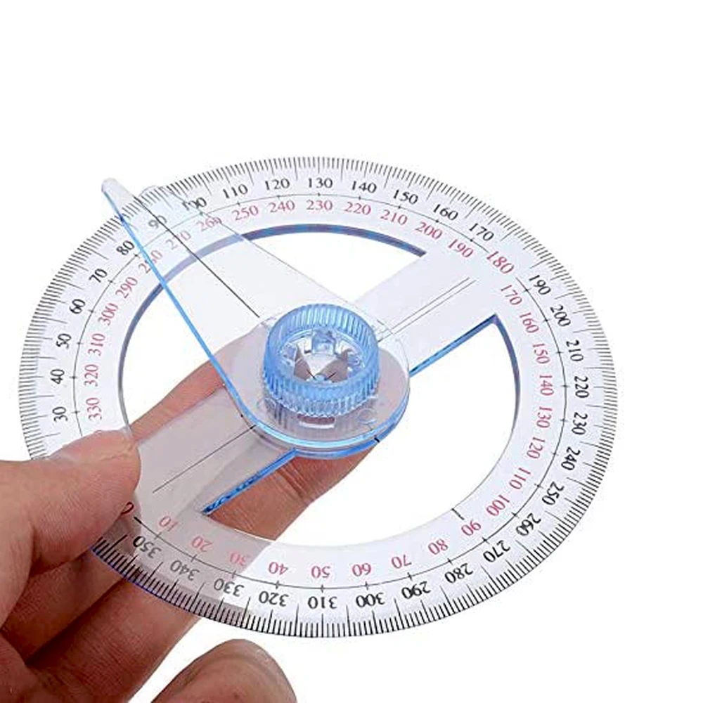 360 Degree Pointer Protractor Ruler Angle Finder Swing Arm School Office 6A 