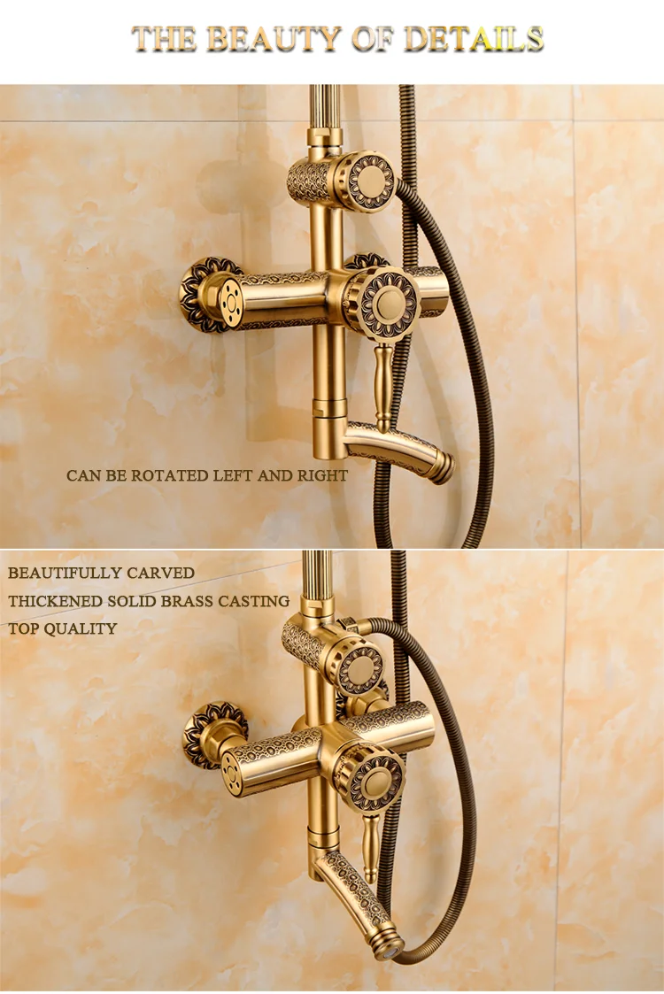 Classic new design brass antique washroom shower faucet set