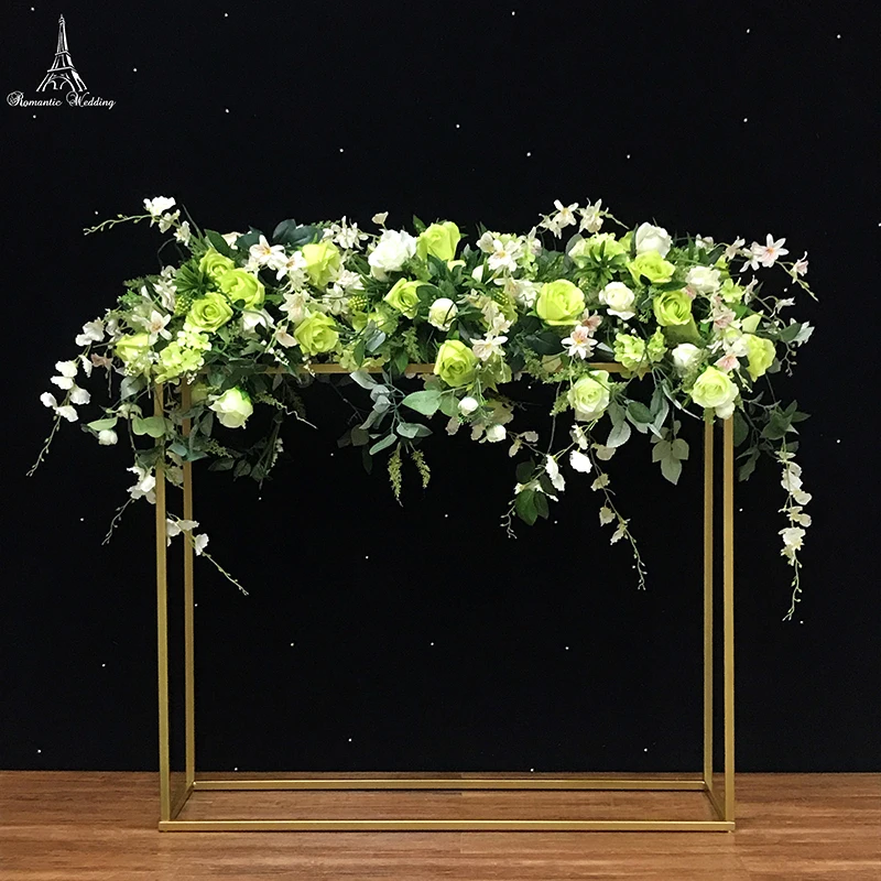 2019 New Simple Style Wedding Metal Gold Color Rectangular Flower Vase Column Stand For Wedding