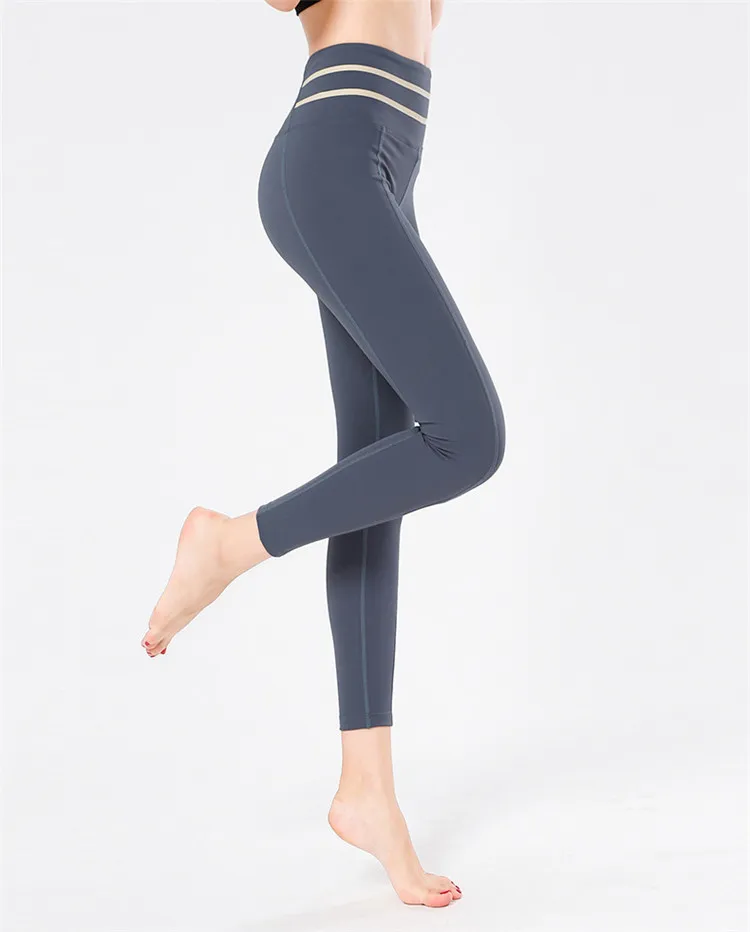 批发尼龙氨纶女性健身高腰瑜伽裤健身房锻炼紧身裤紧身裤