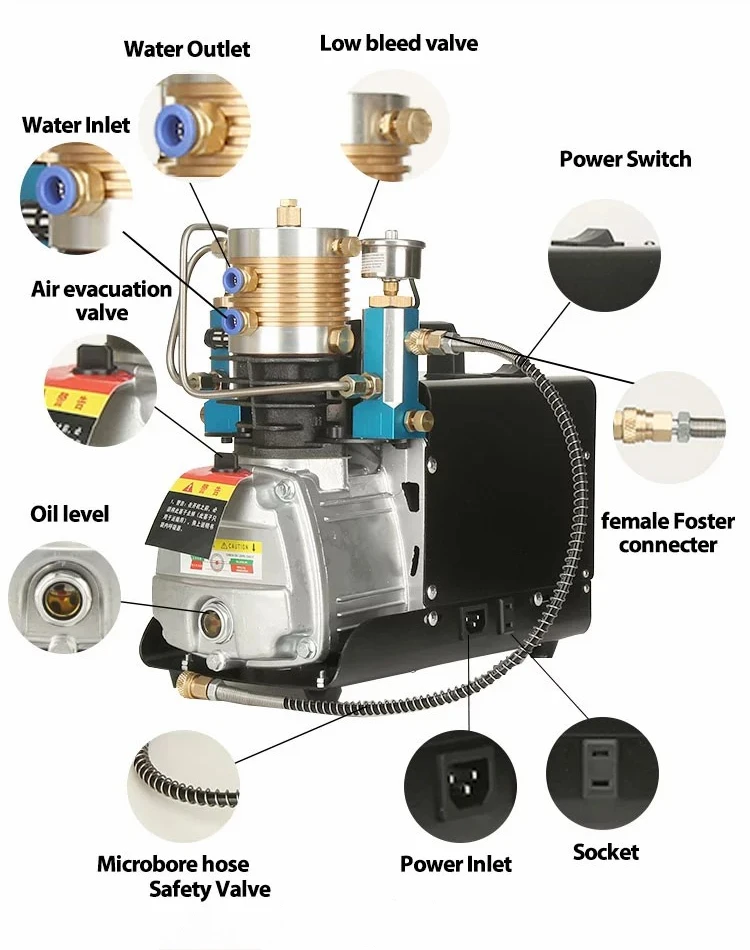 Electric Air Pump 300bar High Pressure Pcp Air Compressor 4500 Psi With