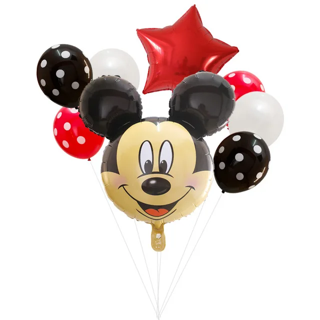 minnie mickey mouse head foil balloon star black