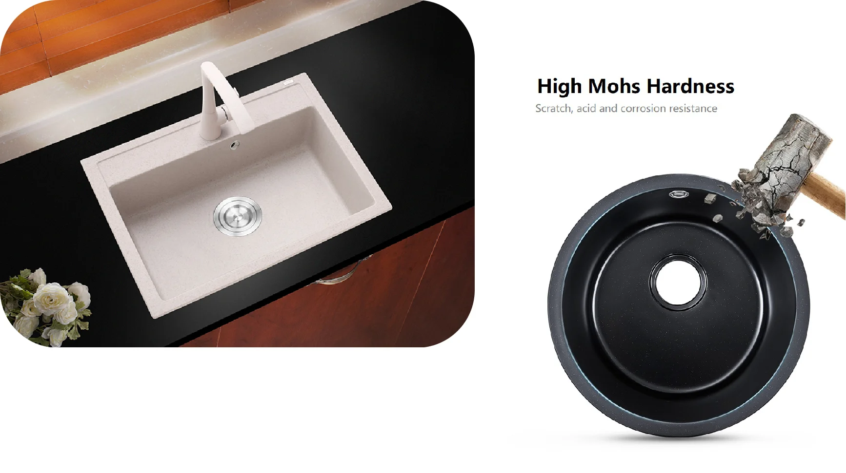 China Manufacturer  Bathroom Quartz Stone Sink