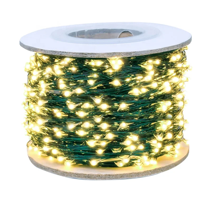 100M 1000 Green Wire Warm White String Fairy Lights Outdoor Holiday Party Christmas Tree Decoration