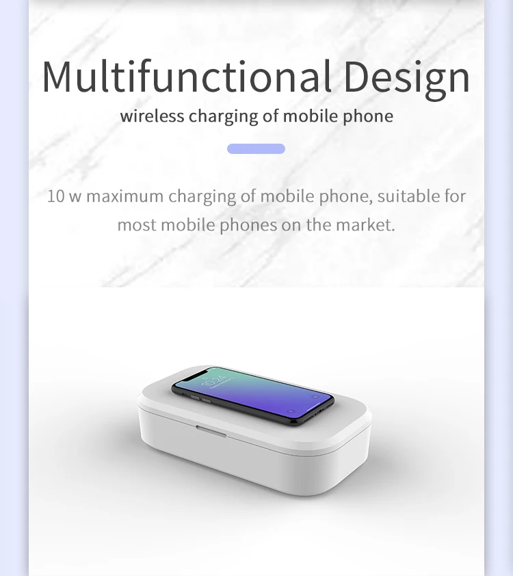 Rechargeable Portable Small Led UV Light Smartphone Sterilizer Box 