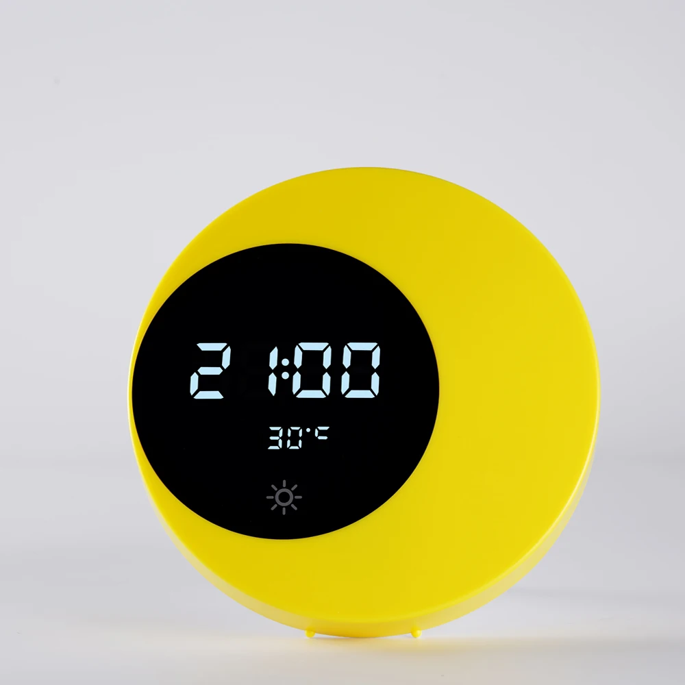 2.5W LED Crescent Moon Clock Light Rechargeable Warm White Night Light