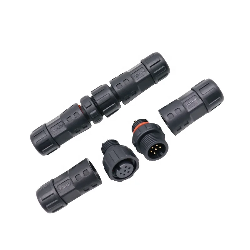 M12 field assembly male female waterproof 6 pin ip67 connector for led strip