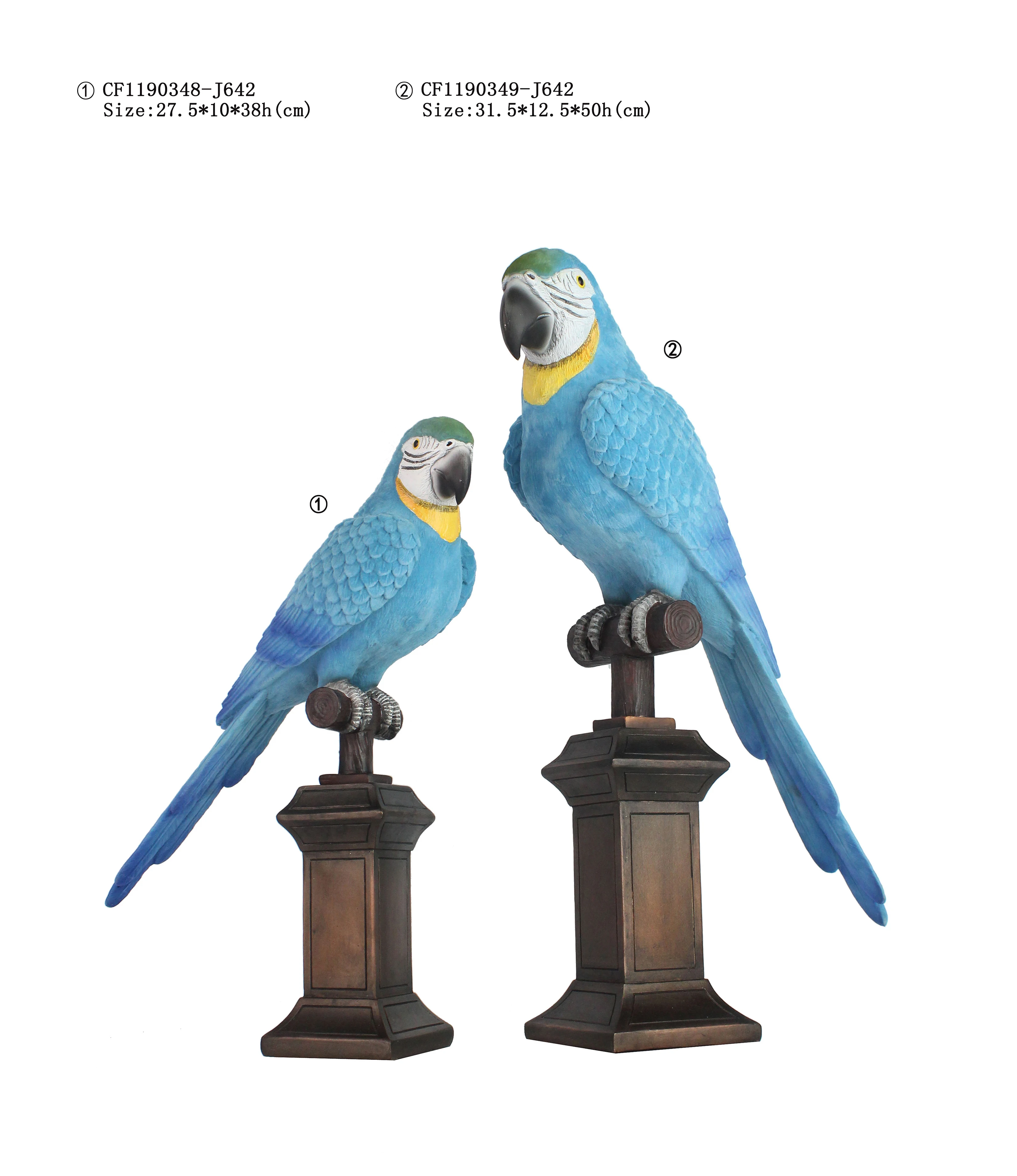 Wholesales Garden Decor Artificial Resin Natural Parrot Sculpture For Table Ornament details