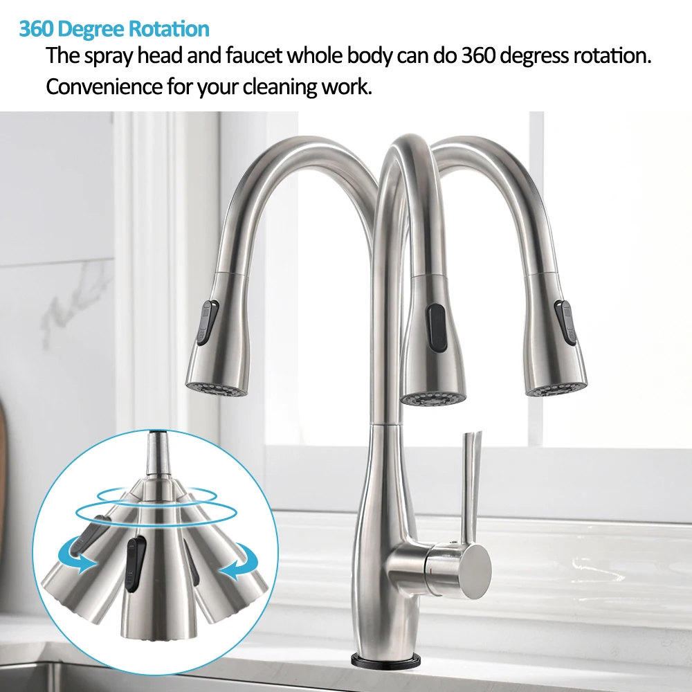 Smart Touch Sense Faucet Pull Out Kitchen Faucet Kitchen Sink Faucet