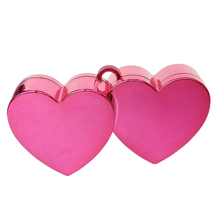 double heart met-hot pink