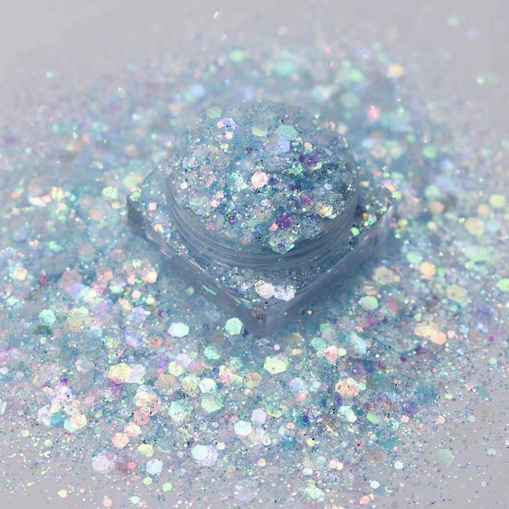 Factory Rainbow Iridescent Cosmetic Glitter Flakes Chunky Mix Polyester ...