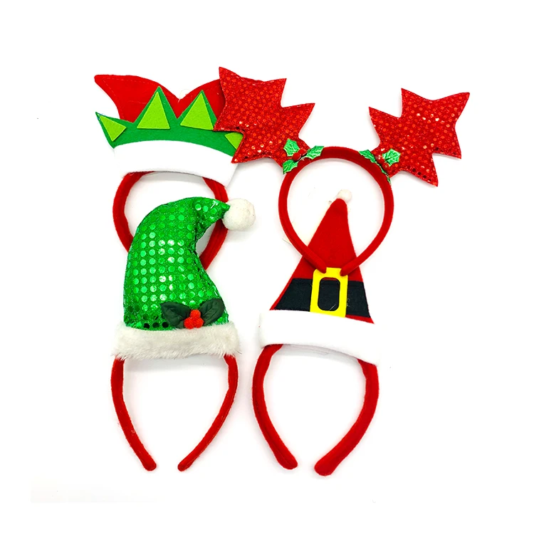 Various Types Custom Christmas Tree Antlers Hair Band Hoop