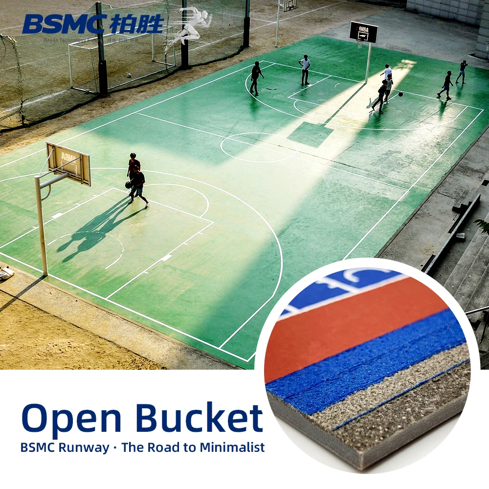 Aubsa01 Top Quality 3x3 25mm Thick Outdoor Basketball Court Rubber