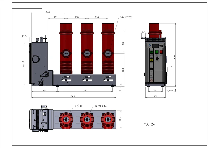 11kv 10kv 20kv Side Mounted VCB Vacuum Circuit Breaker 1000A