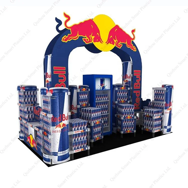 Red Bull Energy Drink Merchandise Display Stand - Customizable