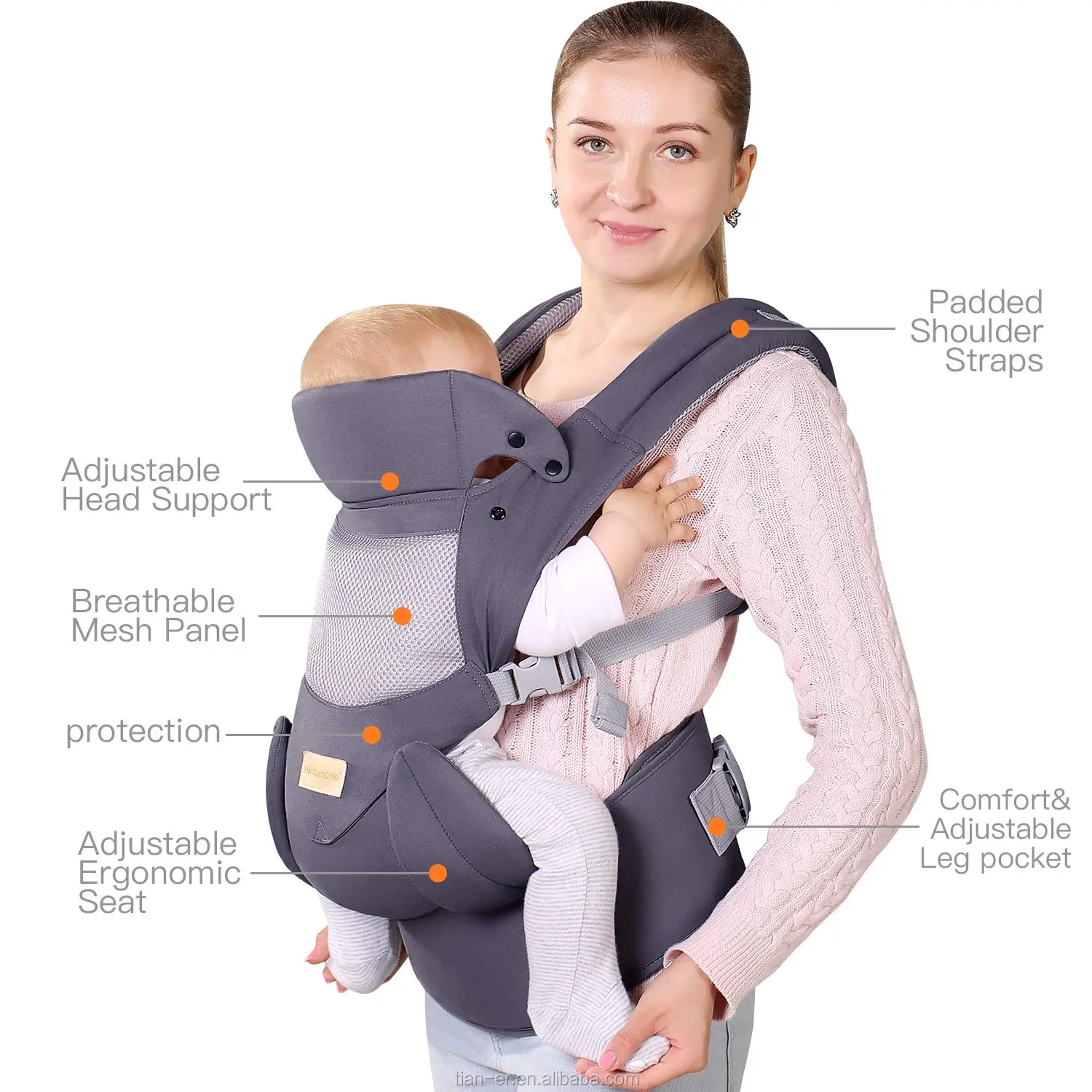 2021 Ergonomic Baby Carrier 4 In 1 Oem Wholesale Soft Infant Baby
