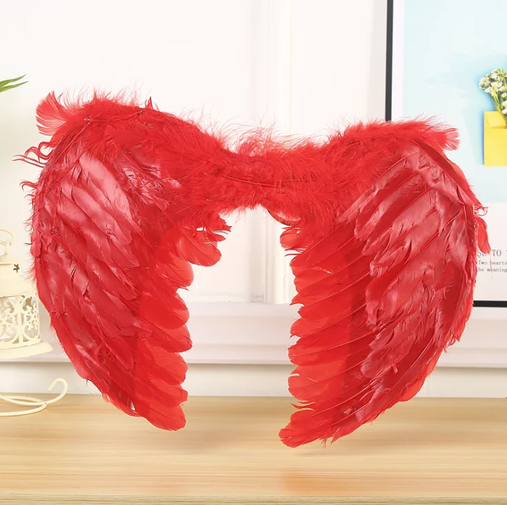 Party Red Feather Angel Wings Mw-0009 - Buy Red Wings,Red Feather Wings ...