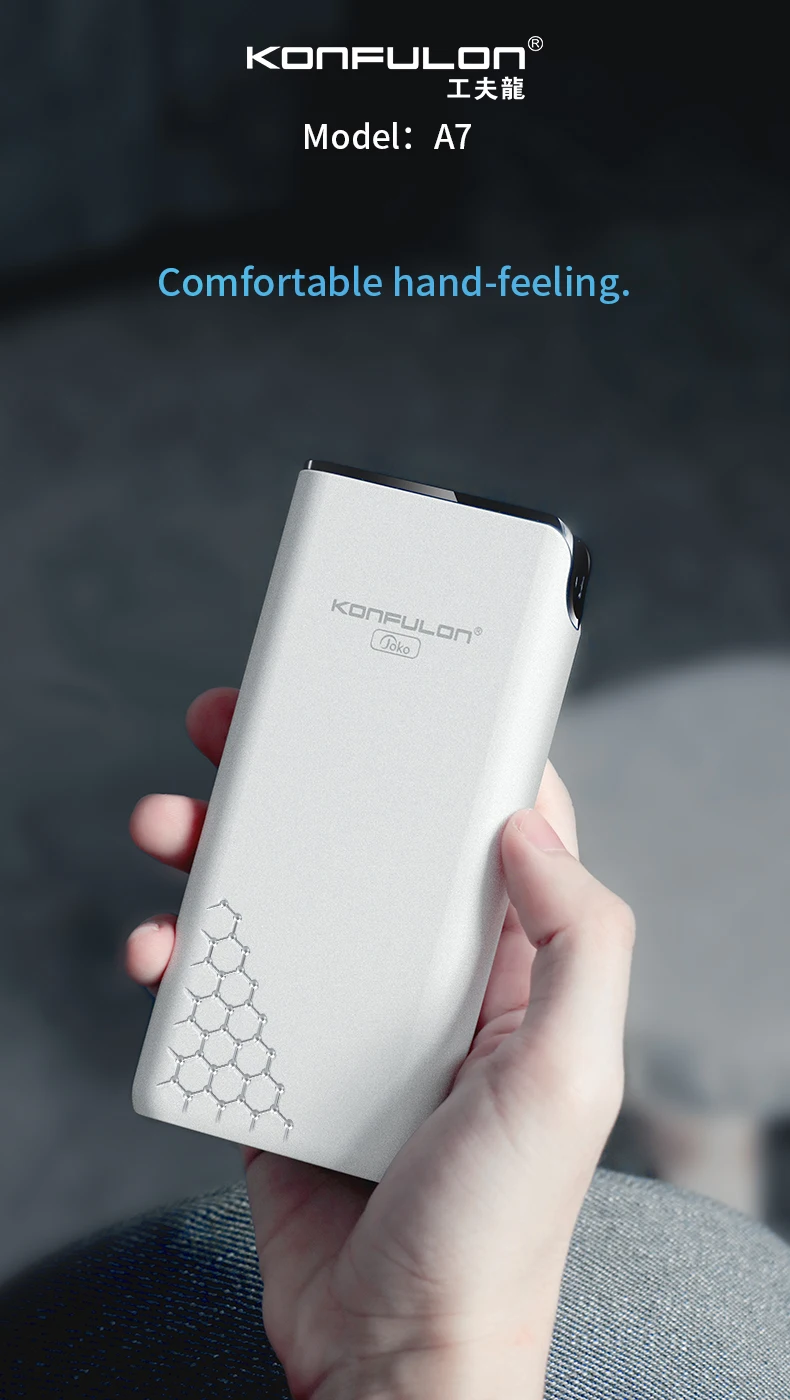 Konfulon Portable 3 Input Ports Power Bank 20000mAh High Capacity Thin Slim Small - ANKUX.COM