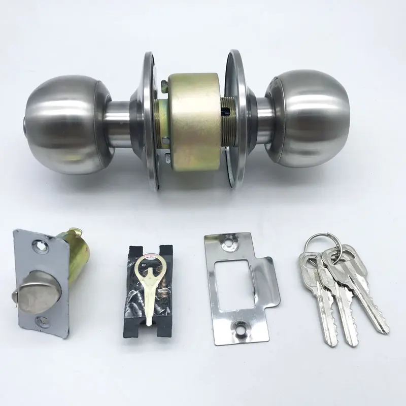 One Dollar Commercial Cylindrical Entrance Privacy Bedroom Interior Knob Lock Main Door Safe