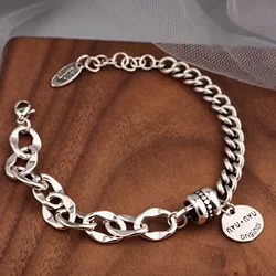 High Quality Round Charm bangles Bracelets Silver Pendant Bracelet for Women & Men