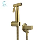 Melissa Brass Stainless steel Bathroom Brushed gold toilet bidet spray shattaf set Handheld shower Angle Valve