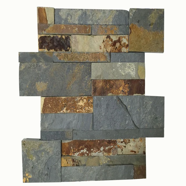 Natural Split Multi Color Slate Culture Stone Tiles for Wall Cladding Decoration factory