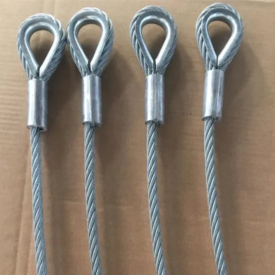 6x36 Galvanized Steel Wire Rope Sling End With Aluminum Thimble And