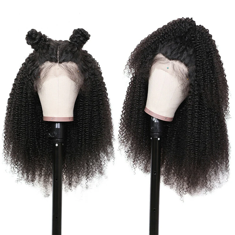 Jerry Curly Wigs Human Hair Lace Front Yaki Raw Indian Hair Curly Wigs ...