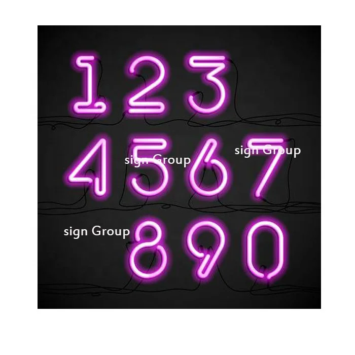 Mini Size DIY Neon Light Signs Lights Hanging Letter Number Font Lighting Words numerals  signs for Wedding Party