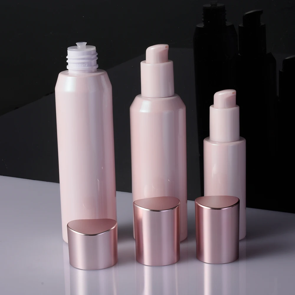Pink Plastic Cosmetic Water Bottle Cosmetic Lotion Essence Combination