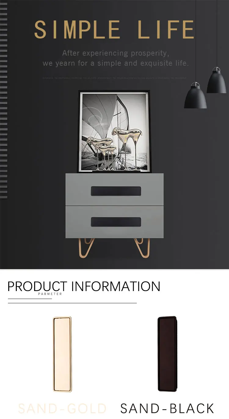 High quality Zinc Alloy Black Square kitchen recessed handle Concealed Hidden handle//