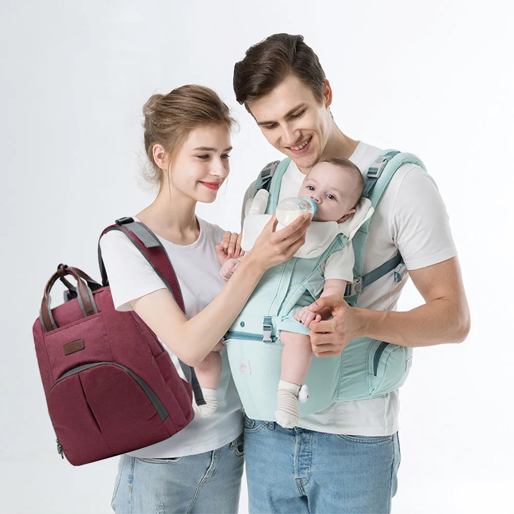 Vintage Multifunction Mommy Baby Diaper Bag Backpack