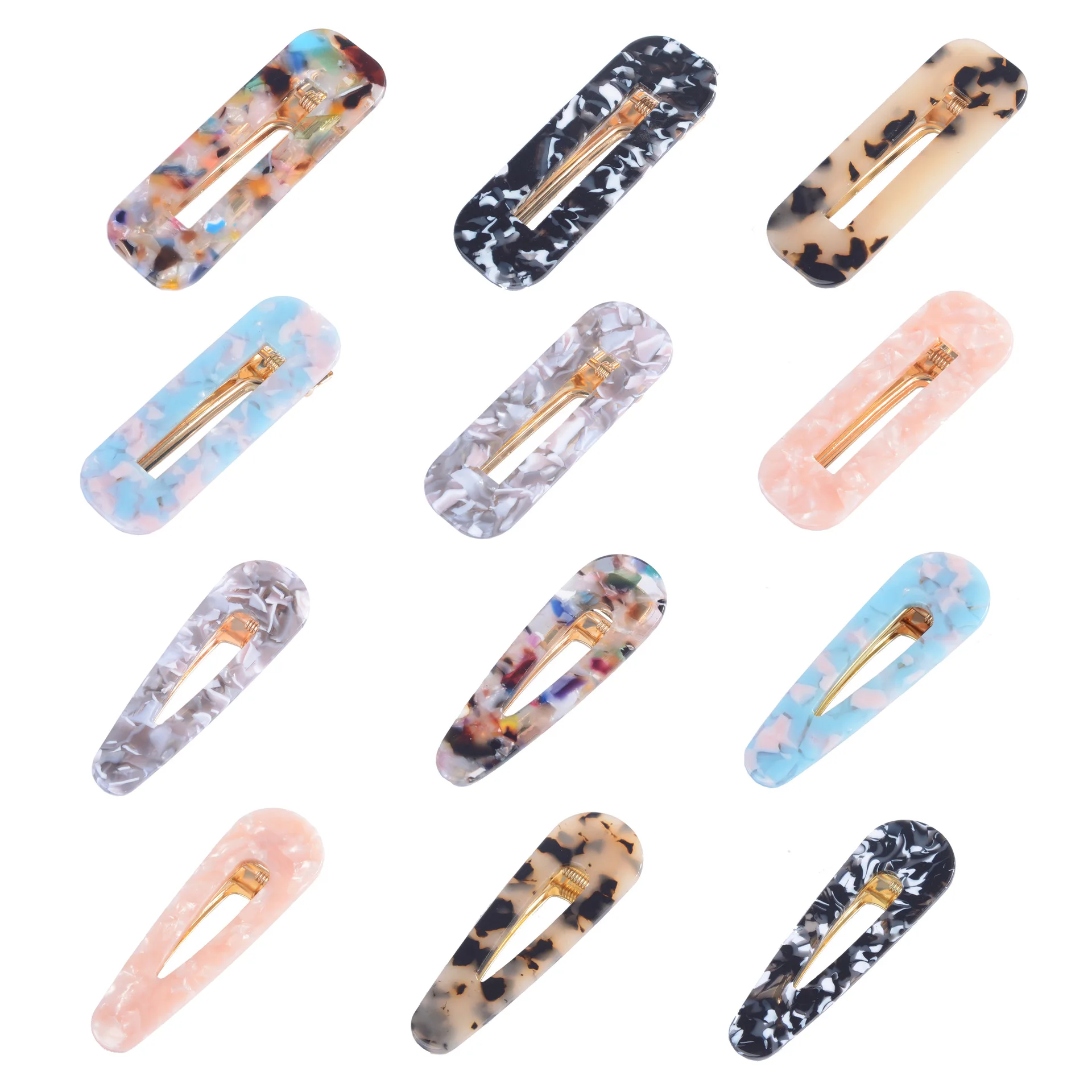 Acetic Acid Natural Texture Clip Acrylic Hair Clips For Girls Long ...