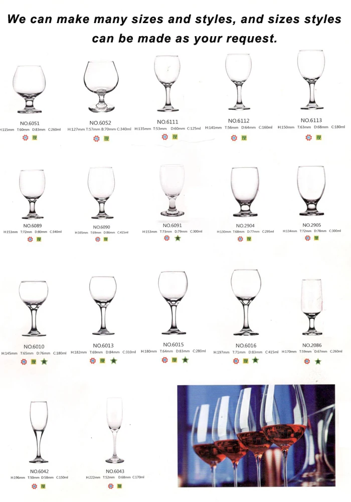 Tableware Type Tasting Standard Wine Glass Size For Restaurant - Buy ...