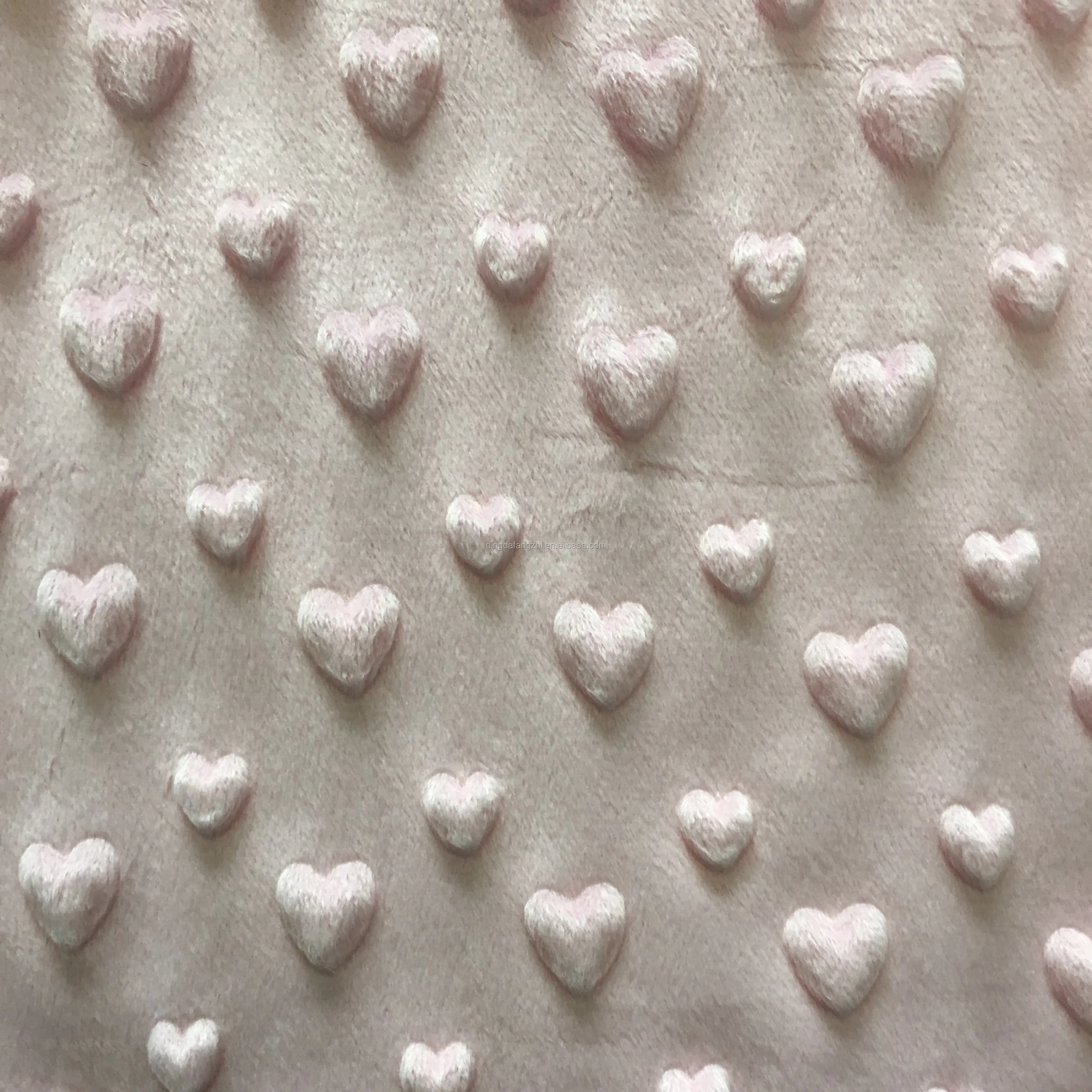 Heated Velour Embossed Heart Shape Soft Minky Sofa Blanket Velvet
