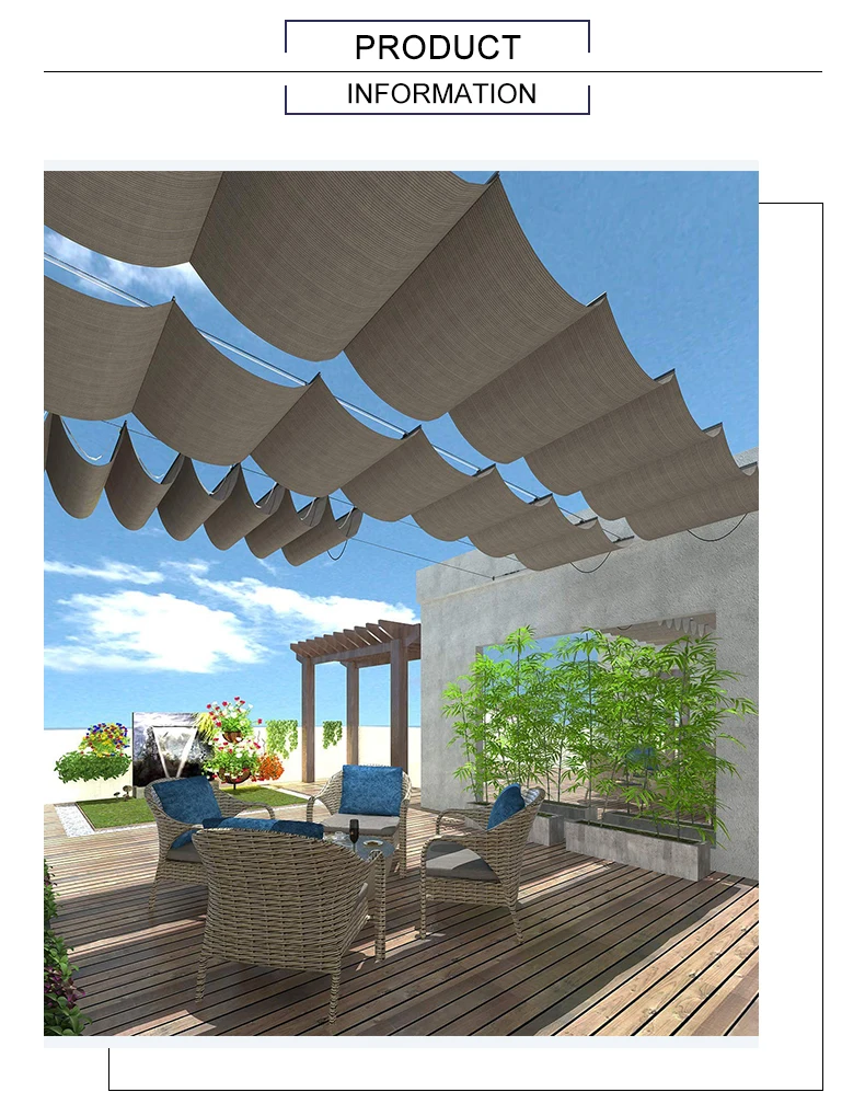 outdoor pergola canopy on Patio 3 Wx16 L Beige Retractable Pergola Canopy Wave Shade Sun Sails Outdoor Buy Competitive Price Good Quality Car Parking Sun Sails Outdoor Beige 4 Wx10 L 180gsm Hdpe Fabric Outdoor Garden Wave Shade Sail Awning Uv