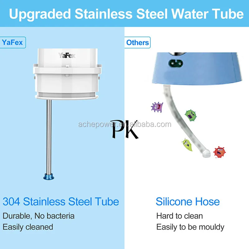 Cordless Aquapik Oral irrigator Water Flosser with Collapsible Design for Travel 4 Modes Include Sinus Rinse