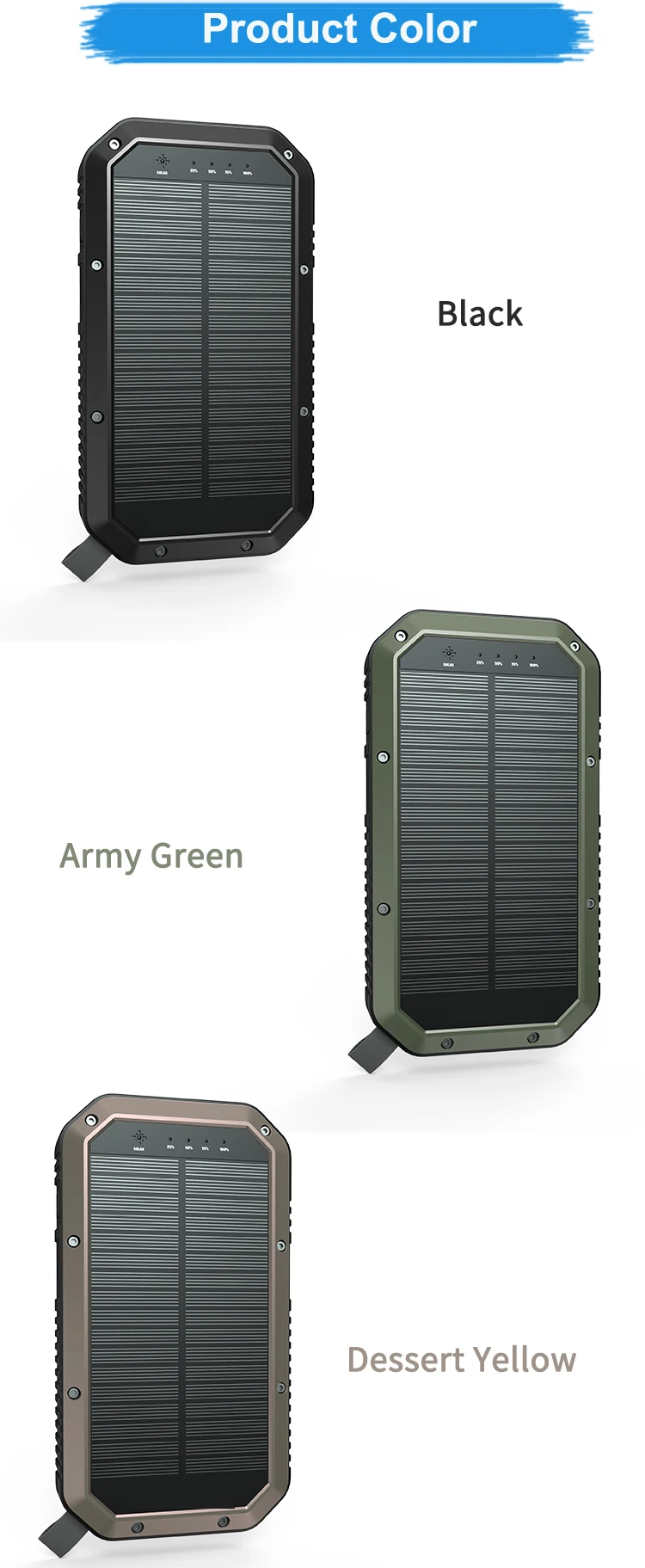 New Technology Products LED Lamp Wireless Power Bank IP65 Waterproof Qi 20000mAh Solar Power Banks For Travel - ANKUX.COM
